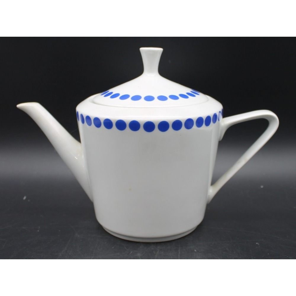 Northland Fine China Polka Dot Teapot Blue White Porcelain Tea Pot with Lid